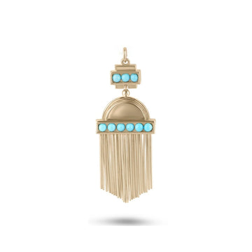 Aztec Turquoise Pendant 9ct Gold