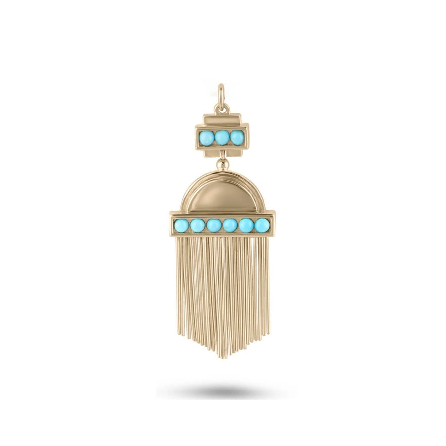Aztec Turquoise Pendant 9ct Gold