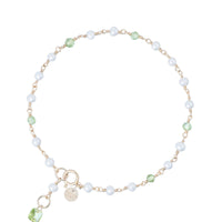 Lueur no 5- Pearl and Faceted Peridot Bracelet