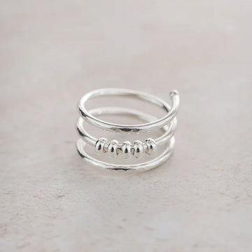 Sterling Silver Beaded Fidget Ring