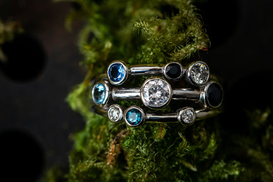 diamonds and blue gems