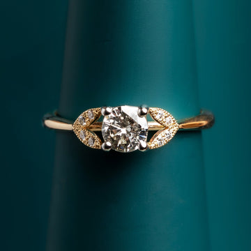 Reclaimed Diamond Leaf Solitaire