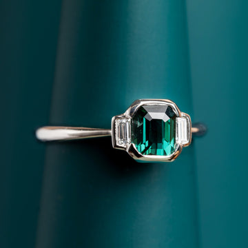 Tourmaline and Diamond Ring