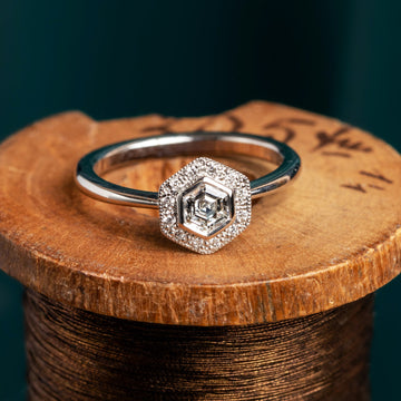 Hexagonal Diamond Ring