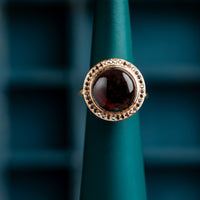 Garnet and Black Diamond ring