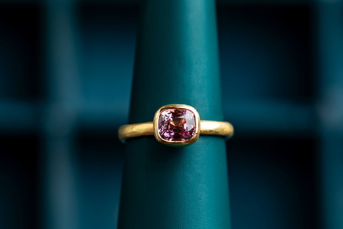 Dusky pink Spinel ring