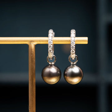Tahitian Pearl Diamond Huggies