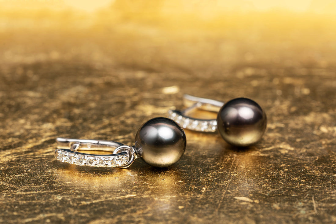 Tahitian Pearl Diamond Huggies