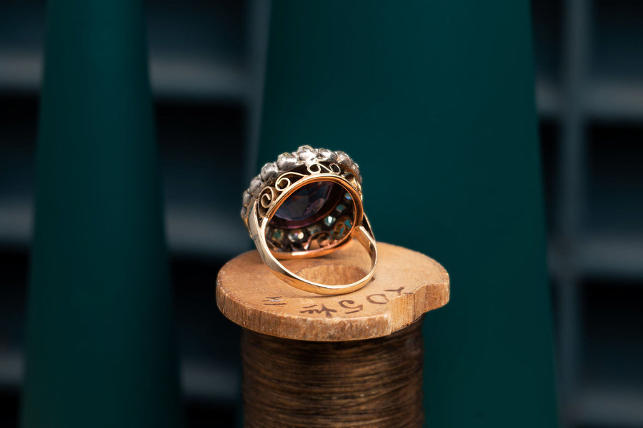 Amethyst and Diamond Cocktail Ring
