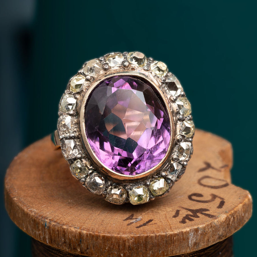 Amethyst and Diamond Cocktail Ring