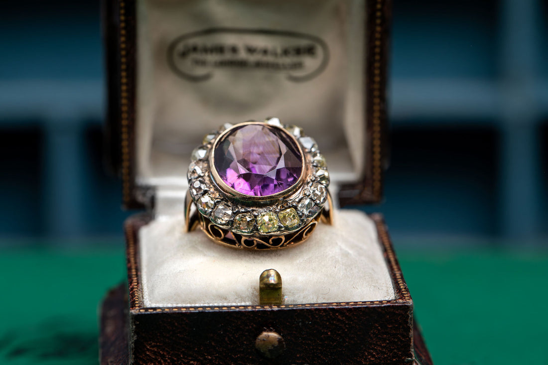 Amethyst and Diamond Cocktail Ring