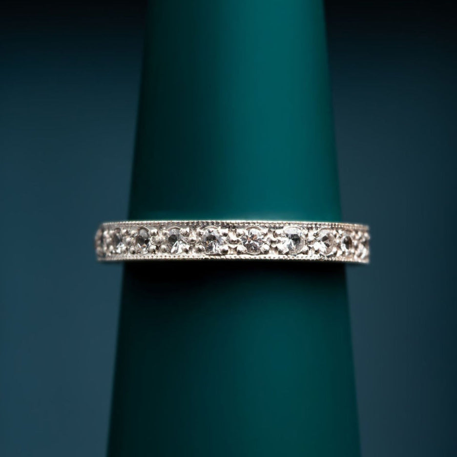 9ct White Gold spinel eternity ring