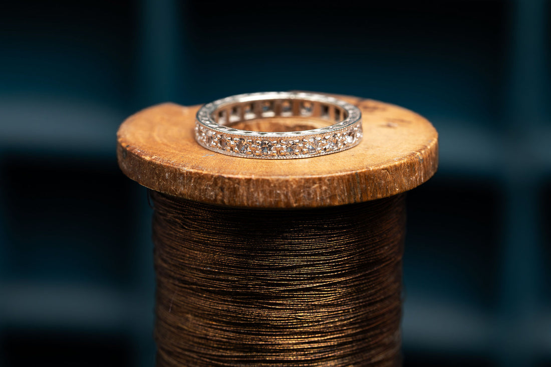 9ct White Gold spinel eternity ring