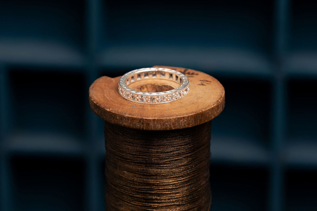 9ct White Gold spinel eternity ring