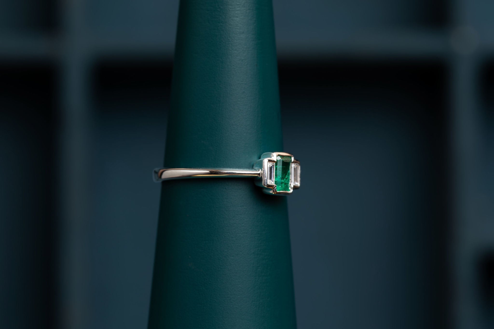 Emerald and Diamond Trilogy Ring – Camilla Jones Jewellers Alcester