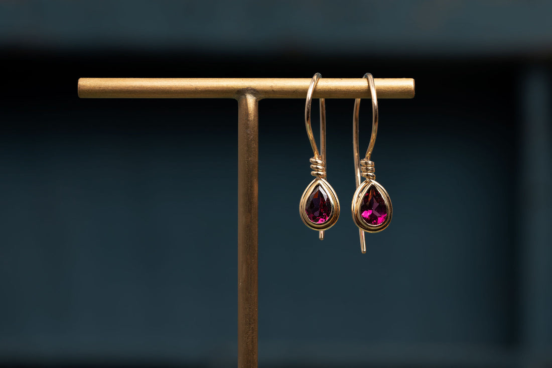 Rhodalite Garnet Drop Earrings
