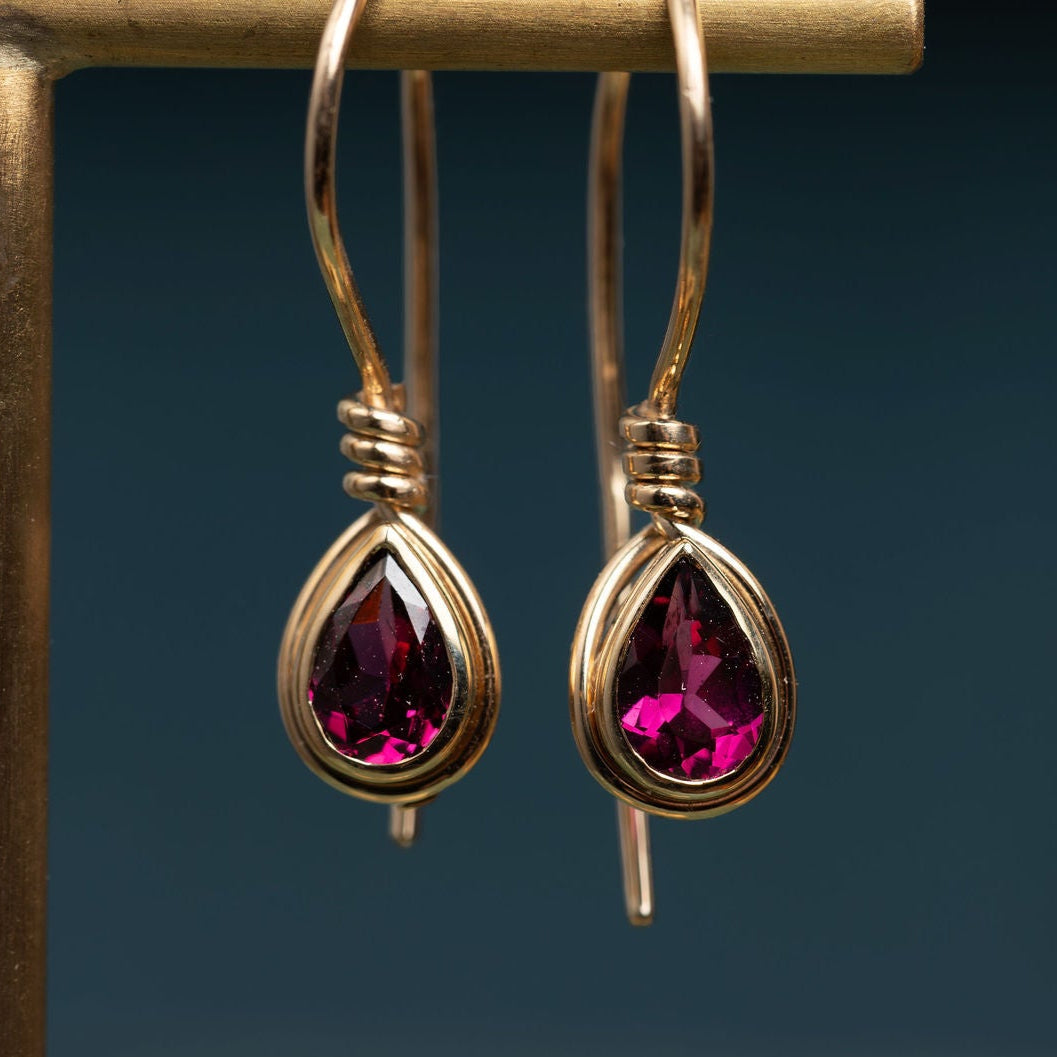 Rhodalite Garnet Drop Earrings