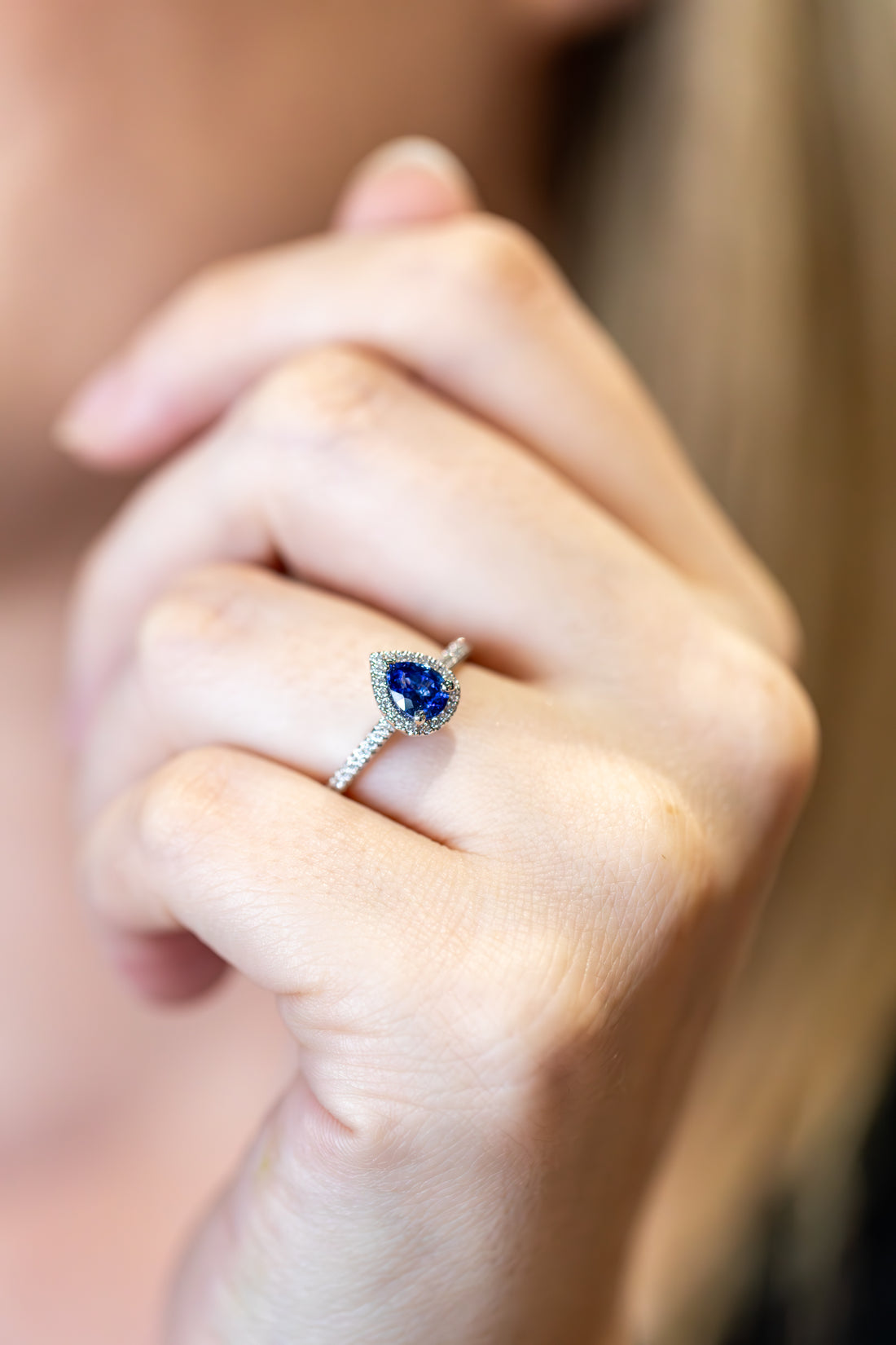 Cornflower sapphire ring