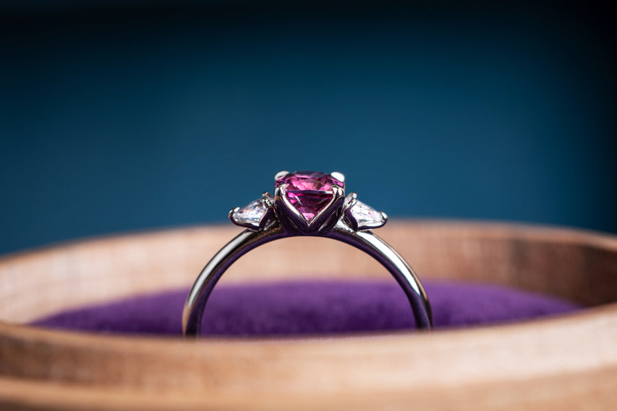 One of a kind deep pink Spinel ring
