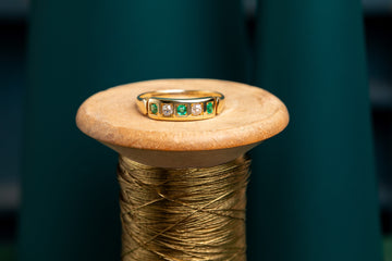 Emerald and Diamond Band Ring