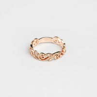 18ct Rose Gold Filligree and Diamond Ring