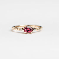 9ct Yellow Gold Pink Tourmaline & Diamond Ring