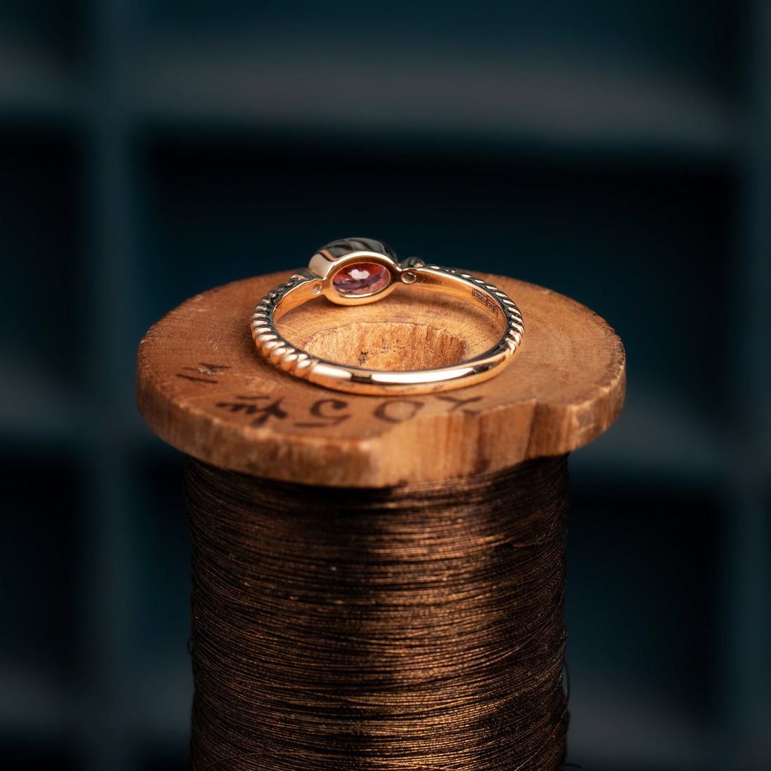 9ct Yellow Gold Pink Tourmaline & Diamond Ring