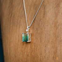 18ct White Gold Bi-Colour Tourmaline Pendant