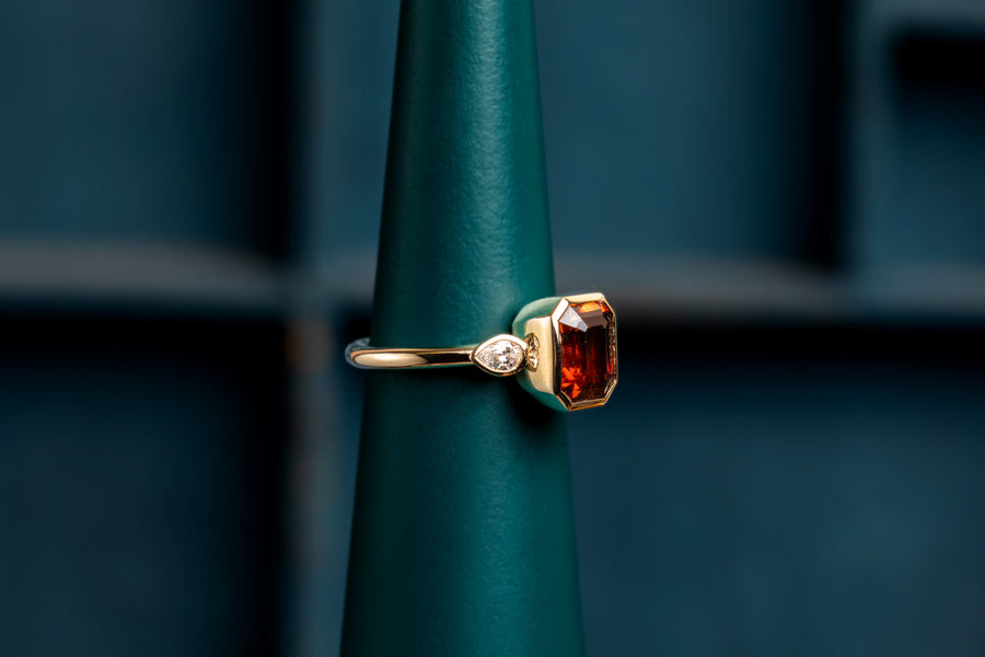 Tourmaline and Diamond Ring