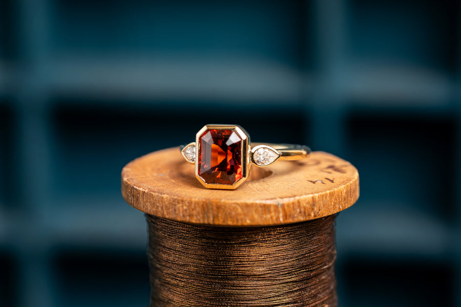 Tourmaline and Diamond Ring