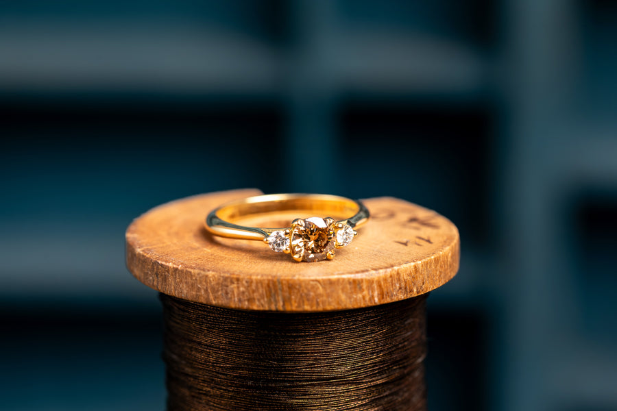 Temple III cinnamon diamond ring