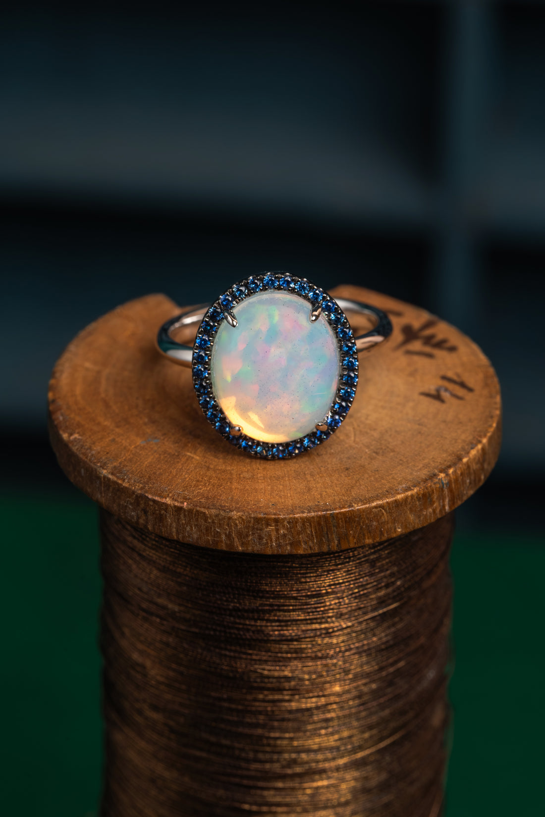 Opal and Sapphire Ring