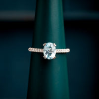 9ct White Gold Aquamarine & Diamond Ring