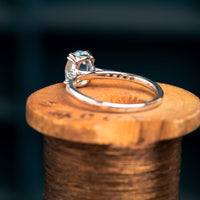 9ct White Gold Aquamarine & Diamond Ring