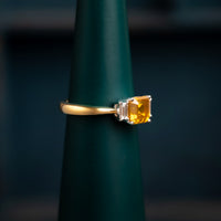 18ct Yellow Gold Zircon and Diamond Ring