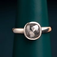Platinum 1.10ct Salt and Pepper Diamond Soliitaire Ring