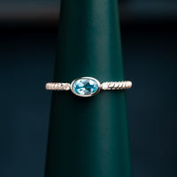 9ct White Gold Blue Topaz Ring