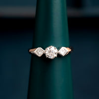 18ct White Gold 0.50ct and 0.21ct Diamond Solitaire Ring