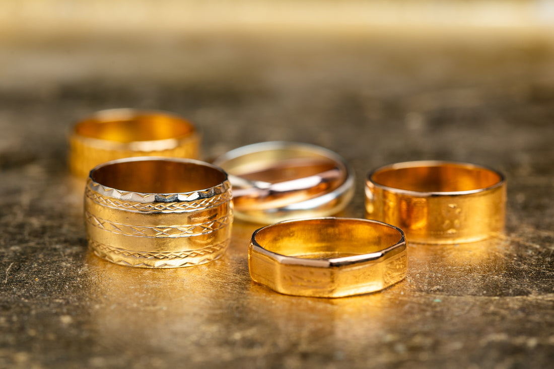 9ct Yellow Gold Engraved Wide Band
