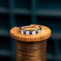 18ct White Gold Diamond and Sapphire Half Eternity Ring