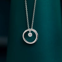 9ct White Gold Diamond Circle Pendant