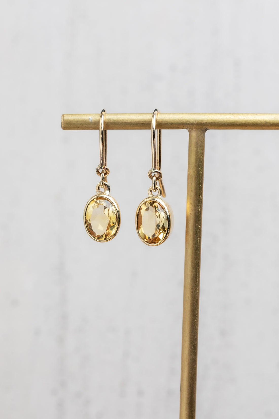 9ct Yellow Gold Citrine Drop Earrings