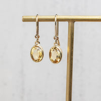 9ct Yellow Gold Citrine Drop Earrings