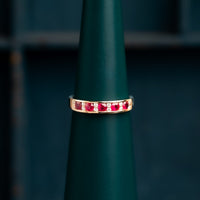 9ct Ruby and Diamond Half Eternity Ring