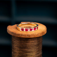9ct Ruby and Diamond Half Eternity Ring