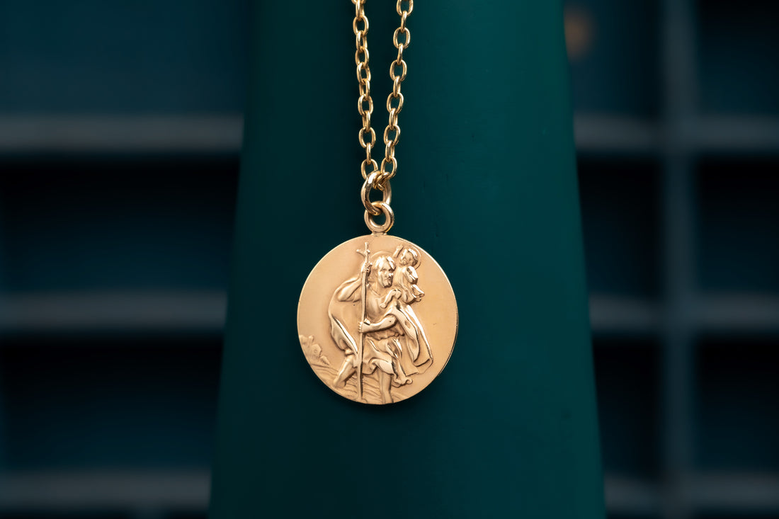 9ct Yellow Gold St Christopher Pendant