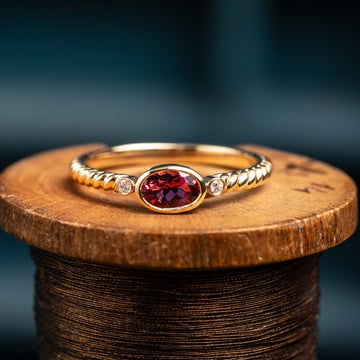 9ct Tourmaline and Diamond Ring