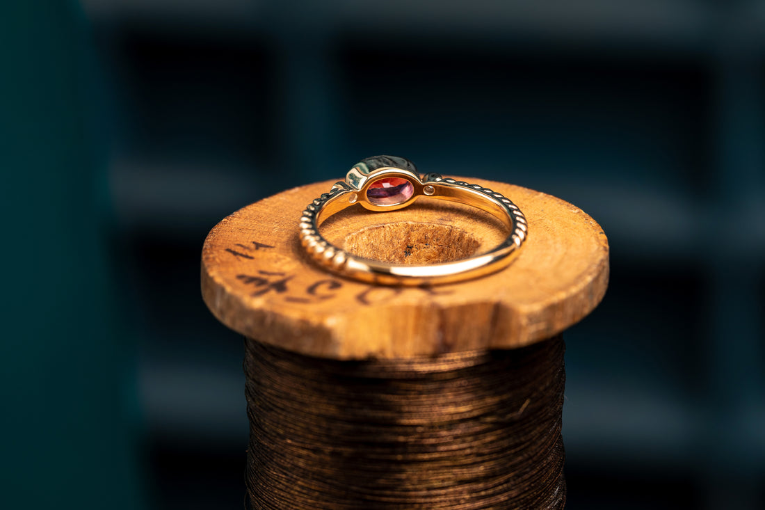 9ct Tourmaline and Diamond Ring