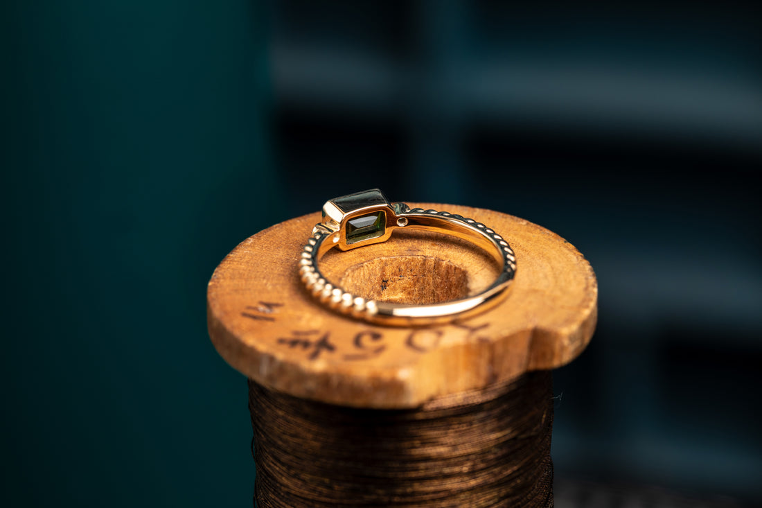 9ct Tourmaline and Diamond Ring