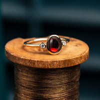9ct Garnet and Diamond Ring